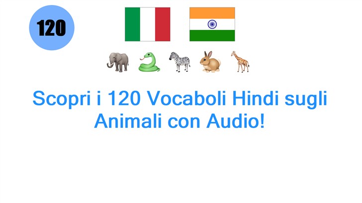 Scopri i 120 Vocaboli Hindi sugli Animali con Audio!